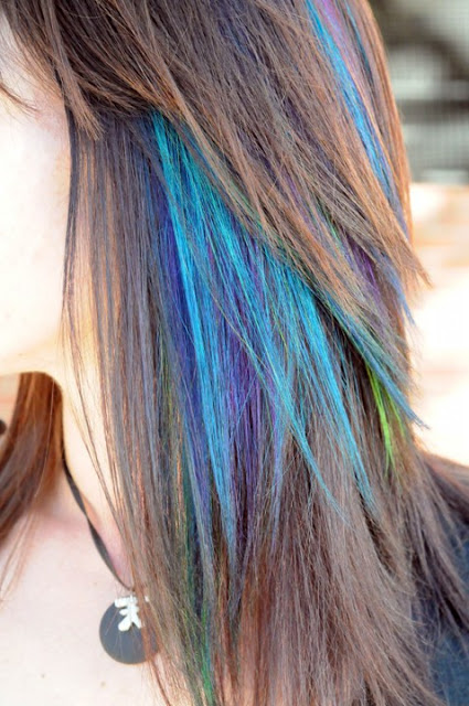 peacock colored hair