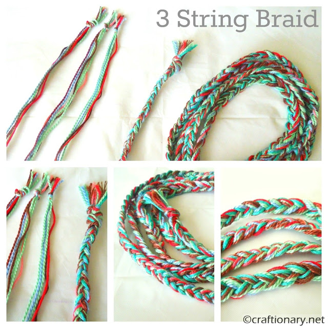 3 strings braid bracelet tutorial