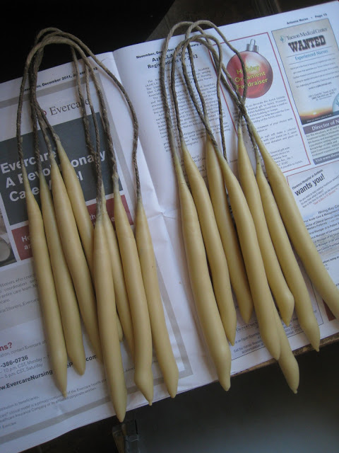 making beeswax candles