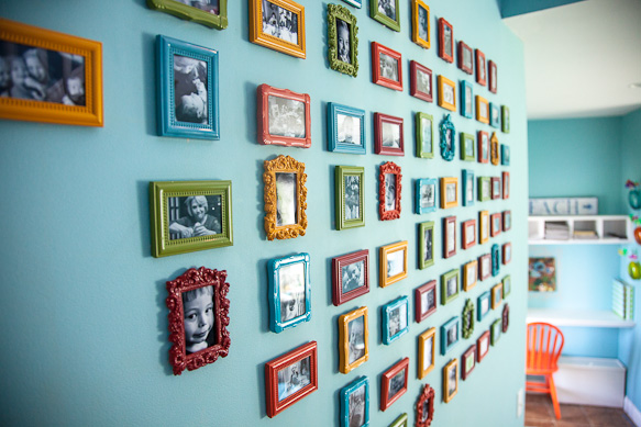 DIY colorful gallery wall