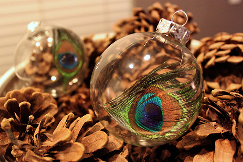 peacock feather ornaments