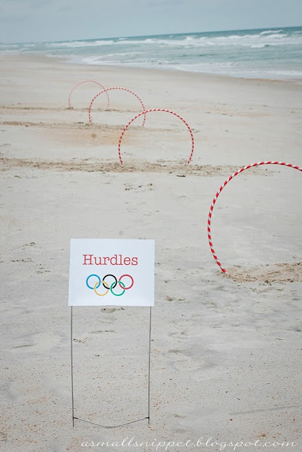 Kids Hurdle Olympics Party on the beach