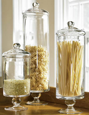 Glass Canister Set for Kitchen & Bathroom, Apothecary Food Storage