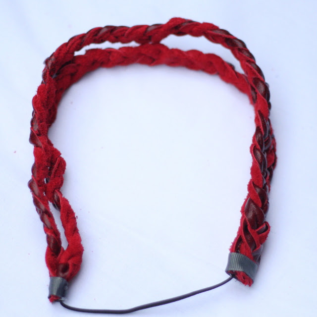 leather braided headband