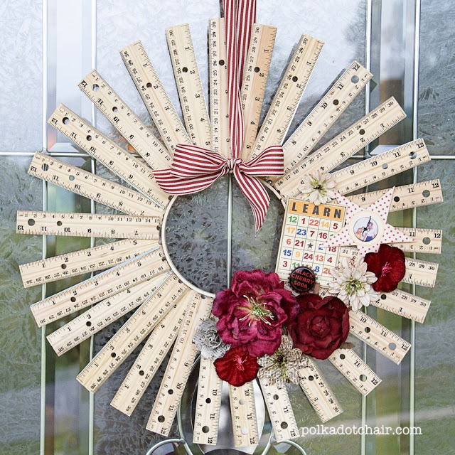 diy ruler wreath scale wreath blog project