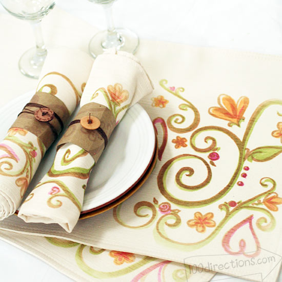 fabric painted placemat