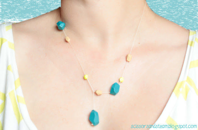 simple clay beads necklace