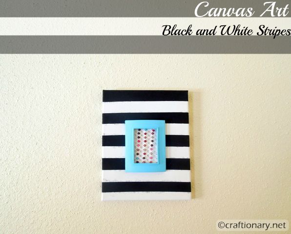 black and white stripes DIY canvas art