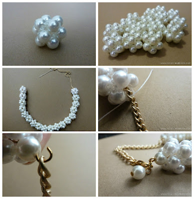 DIY White pearl necklace