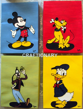 Kids room wall art (Mickey Mouse and Friends) - Craftionary