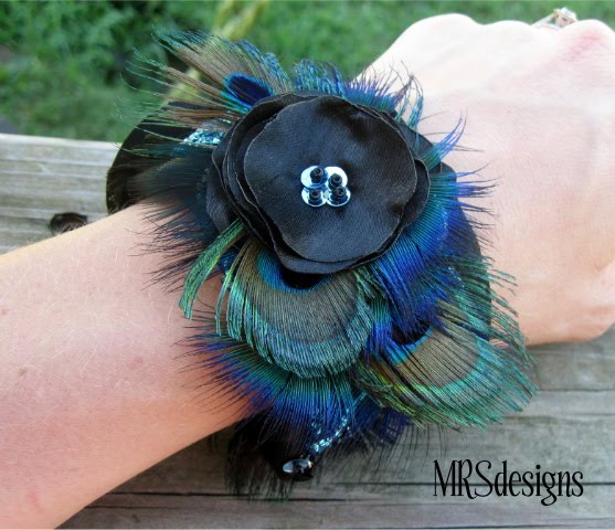 peacock feather bracelet